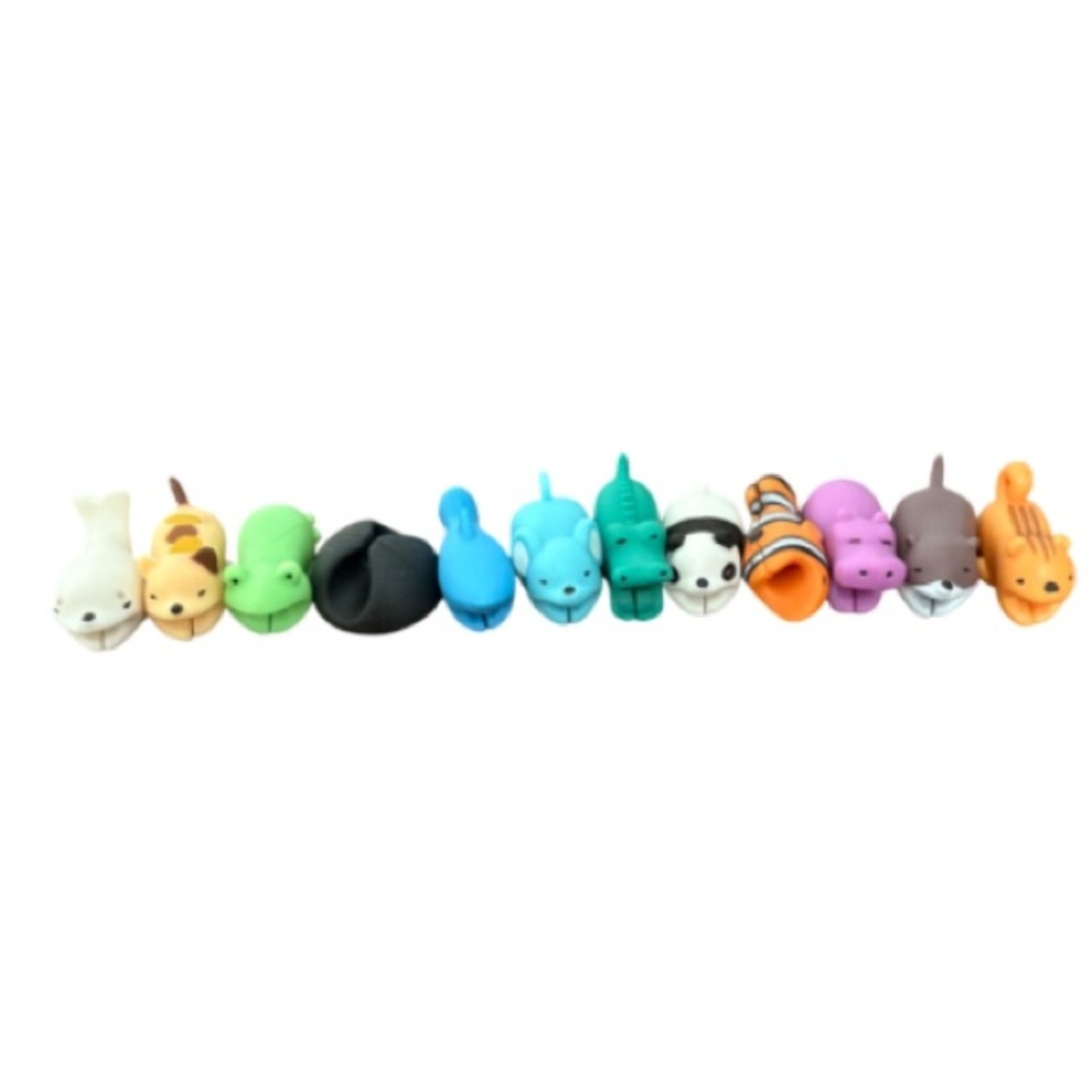 Colorful Cute Animal Cable Protectors. 12 pack.
